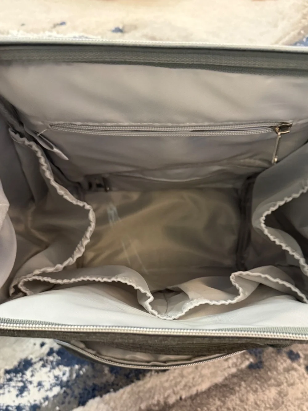 BabyX Gray Diaper Bag Backpack Large Multi Pocket Organizer